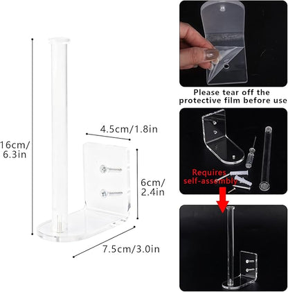 4 Pack Hat Racks for Baseball Caps, Clear Acrylic Hat Organizer Ball Hat Hook for Wall Baseball Cap Wall Mounted Hats Holder Storage Organizer for Door, Closet, Bedroom(Clear 6Inch)
