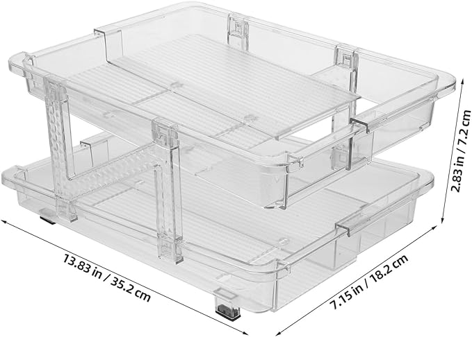 BESTonZON Refrigerator Can Organizer Bin Transparent Dual Rolling Drink Dispenser for Efficient Soda Storage Kitchen Office Living Room