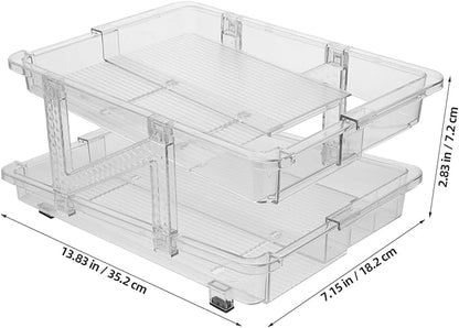 BESTonZON Refrigerator Can Organizer Bin Transparent Dual Rolling Drink Dispenser for Efficient Soda Storage Kitchen Office Living Room
