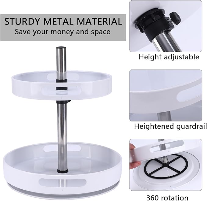 Pill Bottle Organizer,2 Tier Lazy Susan Organizer,Rotating Spice Rack Organizers for Cabinet,Turntable Organization and Storage for Medicine Cabinet Bottle Pantry Countertop