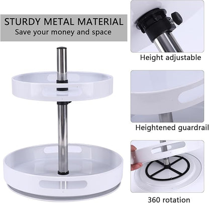 Pill Bottle Organizer,2 Tier Lazy Susan Organizer,Rotating Spice Rack Organizers for Cabinet,Turntable Organization and Storage for Medicine Cabinet Bottle Pantry Countertop