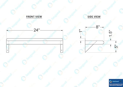 AmGood 8 in. x 24 in. Stainless Steel Wall Shelf | NSF | Metal Shelving | Garage, Laundry, Storage, Utility Room | Restaurant, Commercial Kitchen