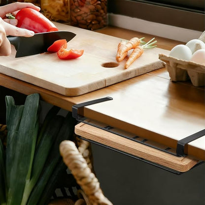 Housoutil Stainless Steel Under Cabinet Cutting Board Holder, One-Layer Chopping Board Holder, Space-Saving Rack for Countertop and Cabinet Door Storage