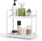 Anyoifax Bathroom Counter Organizer 2 Tier Vanity Storage Countertop Shelf Makeup Organizer Perfume Tray Skincare Holder for Sink, Dresser, Kitchen, Small White