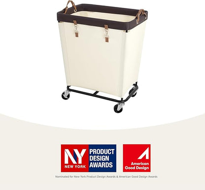 StorageWorks 210L Laundry Basket with Wheels, Extra Large Rolling Hampers for Clothing Organizer, Dirty Clothes Basket for Hotel, Home, Closet, Dorm, Beige