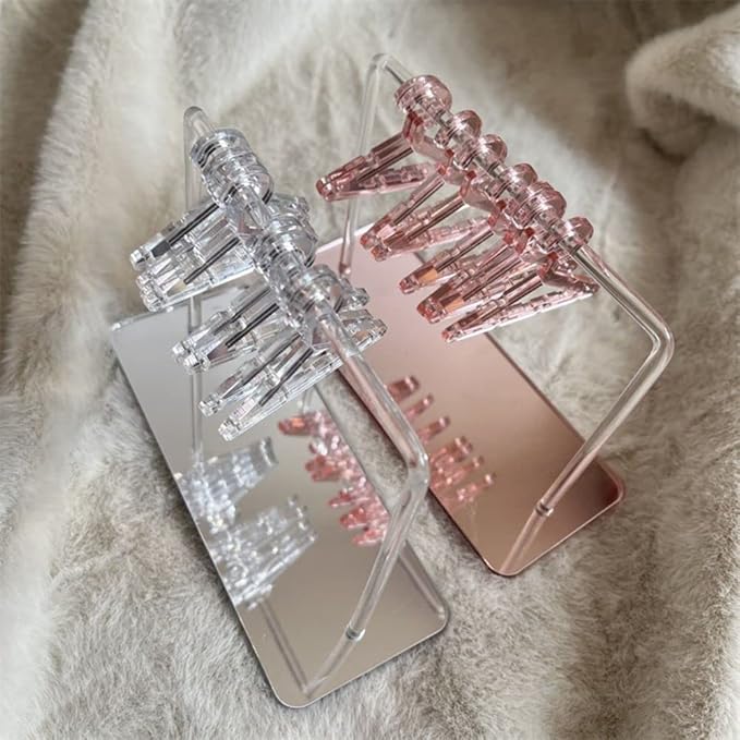 Cute Earring Rack Holder Coat Hangers Shape Unique Earring Display Stand Acrylic Ear Studs Display Rack Earring Hanging Organizer(Silver)
