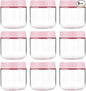 Overnight Oats Containers with Lids, 10oz Wide Mouth Mason Jars with Lids, 9 Pack Glass Jars with Airtight lid for Chia Pudding Yogurt Salad, Meal Prer Oatmeal Jars, Pink