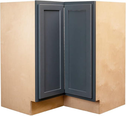 Quicklock RTA (Ready-to-Assemble) | Base Kitchen Cabinets - Shaker Style | Made in America (Needlepoint Navy, 18" D x 30" W x 34.5" H Lazy Susan)