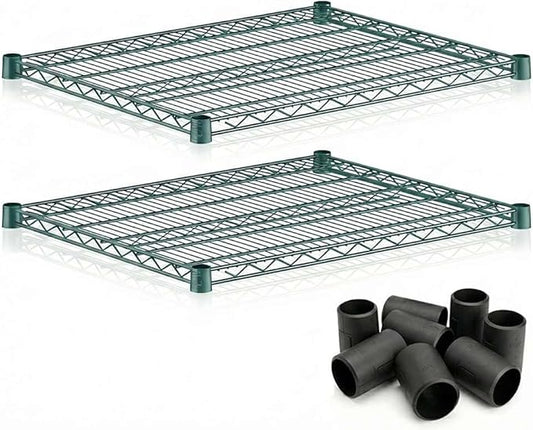 2 Pack Green Additional Wire Shelf for 24"x30" NSF Shelving Units, Replacement Shelves for Wire Rack