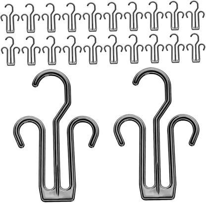 Ciieeo 24pcs Double Hook Shoe Hangers Portable Drying Rack with Thickened Hooks Stable Shoe Organizer for Slippers Sneakers Space Saving Hanging Shelf for Home and Travel