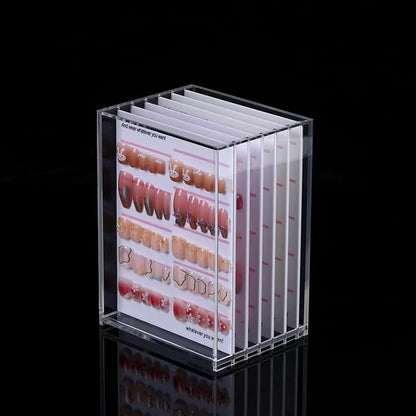6 Layers Acrylic Nail Extensions Storage Organizer,Cosmetic Makeup Container Box,Clear Case Cabinet Display for Lash Supplies Artists,Home & Nail Salon (6 Layers for nail)