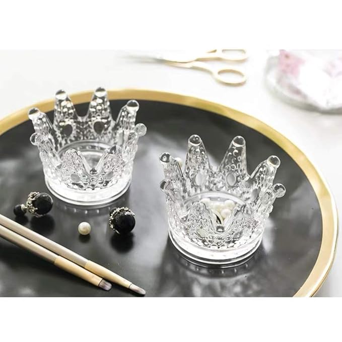 Beauty Blender Holder Makeup Sponge Holder Crown Glassware Stand Storage Powder Puff Display Stand（2 Pack） (2 Crystal clear)
