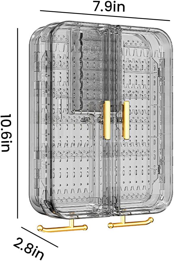 Hanging Jewelry Organizer for Wall, Door, Closet, Damage-Free Simple Dust Proof Jewelry Storage Box Casefor Earrings, Necklaces, Rings