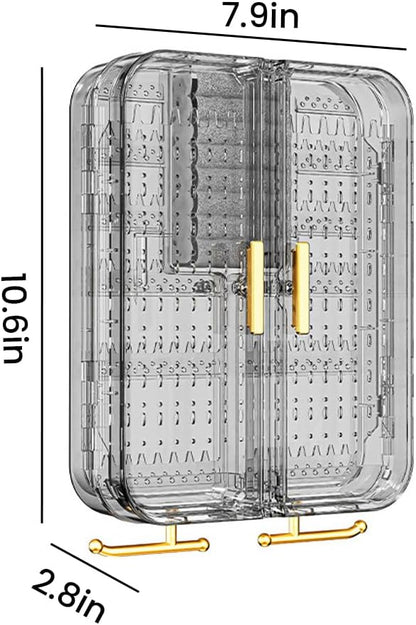 Hanging Jewelry Organizer for Wall, Door, Closet, Damage-Free Simple Dust Proof Jewelry Storage Box Casefor Earrings, Necklaces, Rings