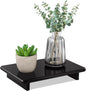 Acrylic Soap Dish Tray for Kitchen Sink and Bathroom Counter, Black Soap Holder for Sponge Perfume Candles Plants, 9 x 5.9x1.5 Inch