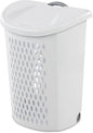 Wheeled Plastic Laundry Hamper,Ultra Wheeled Design Clothes Laundry Basket,Extra Large 135L Pull Handle & Side Grips Plastic Ventilated Clothes Basket for Home, Dorm, or Apartment