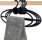 AHANDMAKER 10 Pcs Black Scarf Hanger, Oval Scarf Hanger Ring Tie Scarf Holder Organizer Space Saving Plastic Hanging Scarf Hanger, for Shop Home Scarves Headscarves Sorting Storaging, 8.7 Inch