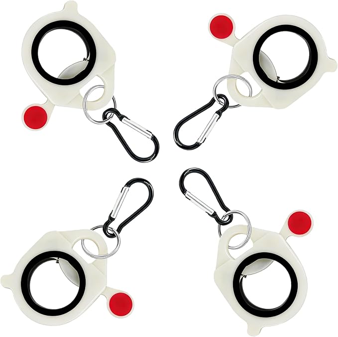 Zip Tie Holder Cable Tie Organizer Clip with Carabiner—Ideal for Tool Belts, Electrician Tool Storage, Reusable, Portable (White, 4-Pack)