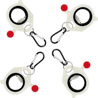 Zip Tie Holder Cable Tie Organizer Clip with Carabiner—Ideal for Tool Belts, Electrician Tool Storage, Reusable, Portable (White, 4-Pack)