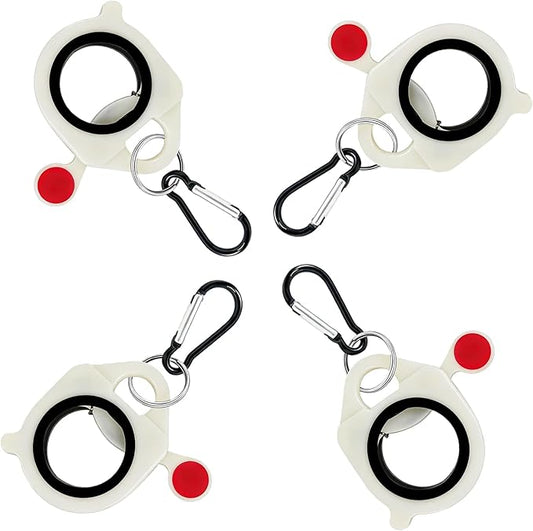 Zip Tie Holder Cable Tie Organizer Clip with Carabiner—Ideal for Tool Belts, Electrician Tool Storage, Reusable, Portable (White, 4-Pack)