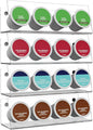 LifeMoreasy K Cup Holders, Acrylic Coffee Pods Organizer Stand Magnetic & Self-Adhesive Wall Mounted K Cup Stand for Kitchen Wall, Cabinet, Fridge (4 Pack for 16 Pods)