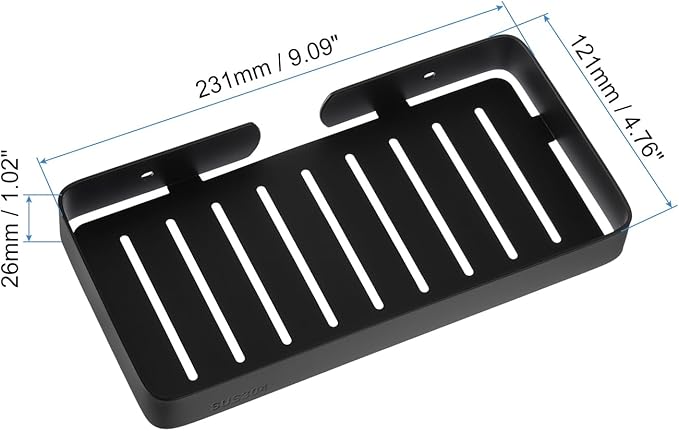 uxcell Soap Dish Holder, 304 Stainless Steel Soap Bar, Wall Mounted Soap Tray with Installation Kits, Soap Saver for Shower Wall Kitchen Counter (Black)