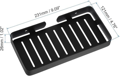uxcell Soap Dish Holder, 304 Stainless Steel Soap Bar, Wall Mounted Soap Tray with Installation Kits, Soap Saver for Shower Wall Kitchen Counter (Black)