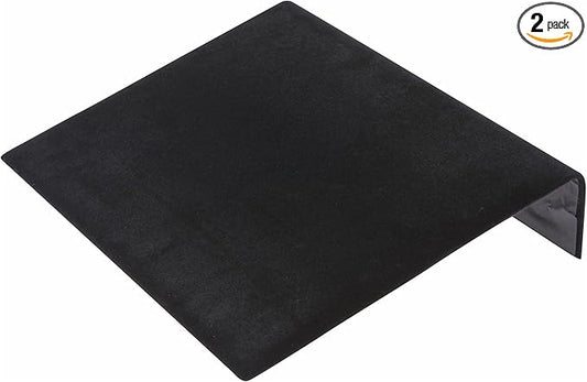 Plymor Black Velvet Bracelet Ramp Display Stand, 10.25" W x 8.25" D x 1.875" H (Pack of 2)