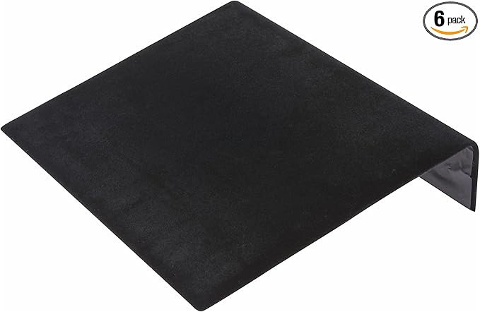Plymor Black Velvet Bracelet Ramp Display Stand, 10.25" W x 8.25" D x 1.875" H (Pack of 6)