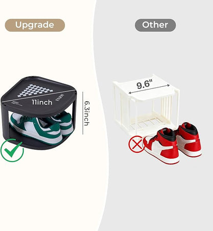 UFORU 6 Tier Vertical Shoe Rack,Corner Shoe Organizer for Entryway,Narrow Free Standing Shoe Organizer for Small Spaces,Tall Shoe Rock for Closet,Easy Assembly Shoe Storage Stand