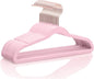MIZGI Kids Velvet Hangers,Non-Slip Big Kids Hangers,14 Inch Hangers for Youth,Teen Clothes,Pack of 50（Pink/Rosegold）