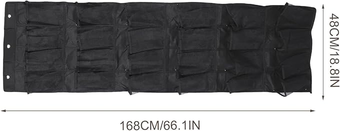 DOITOOL 24-pocket Over-the-door Shoe Storage Bag with Mesh Pockets, Black Non-woven Hanging Organizer for Home Closet Space-saving Shoe Rack