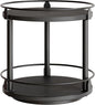YATINEY Lazy Susan Organizer, Rotating Spice Rack, 2 Tier Spice Turntable Organizer, Industrial Turntable Spice Holder, for Kitchen Countertop and Cabinet, Compact and Versatile, Black SR22BK