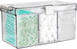 KIMCHOMERSE Large Qtip Holder, Cosmetic Organizer with Carry Handle, Adjustable 3 Compartments Qtip Dispenser for Swabs, Cotton Pads, Small Items Storage Organizer for Desktops and Drawers - Clear