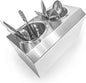 Flatware Organizers Stainless Steel Cylinder Flatware Silverware Utensil Holder Organizer Caddy (2 holes)