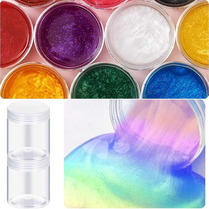 20 Pack 4oz/120ml Round Plastic Jars with Lids Empty Clear Slime Containers,Wide-Mouth Refillable Storage Containers for Cosmetics,Lotion,Food Storage