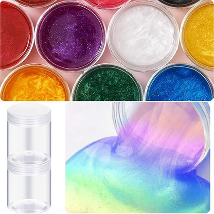 20 Pack 4oz/120ml Round Plastic Jars with Lids Empty Clear Slime Containers,Wide-Mouth Refillable Storage Containers for Cosmetics,Lotion,Food Storage