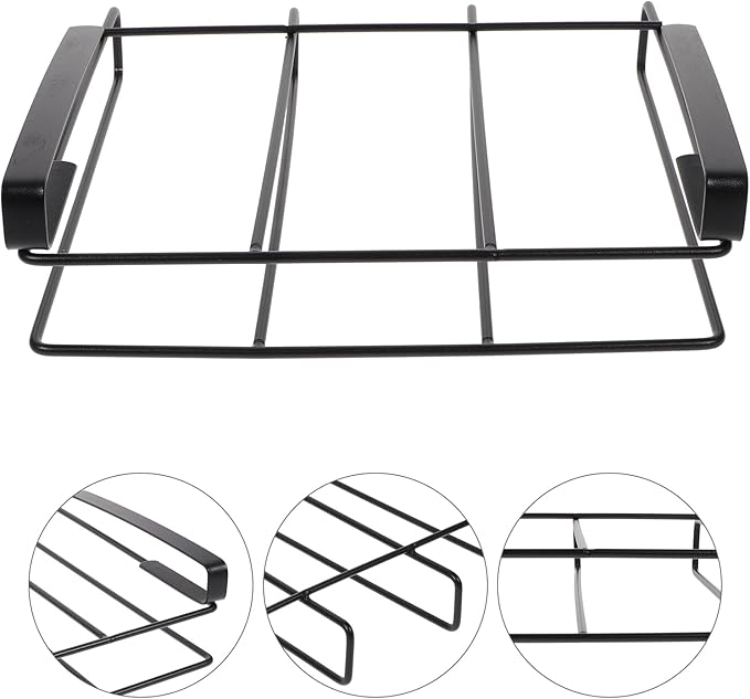 Hemoton Stainless Steel Kitchen Storage Rack, Black, 20 in