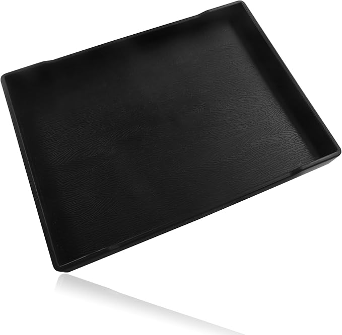 Small Bathroom Vanity Tray, (8.5 inch x 6.3 inch) Soap and Sponge Holder, Rectangular Serving Tray for Candle, Lotion Bottles, Scrubber(Black)