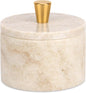 Marble Salt Cellar with Lid, 4 inch Natural Stone Salt Pepper Box, Alloy Lid for Kitchen Countertop Storage (Viva jade, 4 * 3.5)