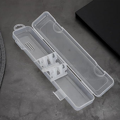 Transparent Tableware Storage Case, Portable Flatware Utensil Box, Clear Cutlery Organziers Container for Spoon Fork Chopsticks for Travel Camping Picnic (A)