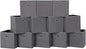 Foldable Storage Cubes Bins ,11 Inch Cloth Storage Cube Fabric Storage Box Cubes Organizer Baskets with Dual Handles for Home Organizer Set of 12 (Grey)
