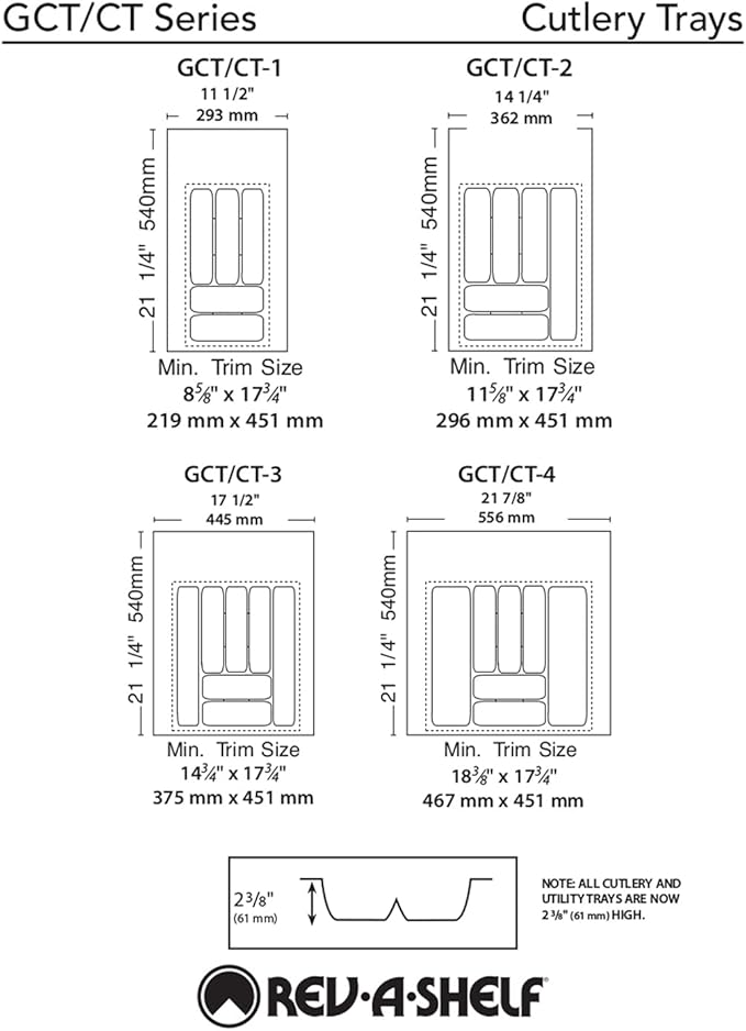 Rev-A-Shelf - CT-2W-52 - Medium White Cutlery Tray Drawer Insert