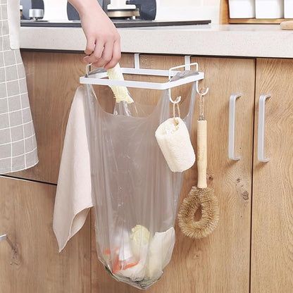 2pcs Kitchen Cabinet Trash Bag Holder Metal Rack for Hanging Garbage Bags Multipurpose Storage Organizer for Kitchen Pantry Bathroom Office Scratch-resistant Design