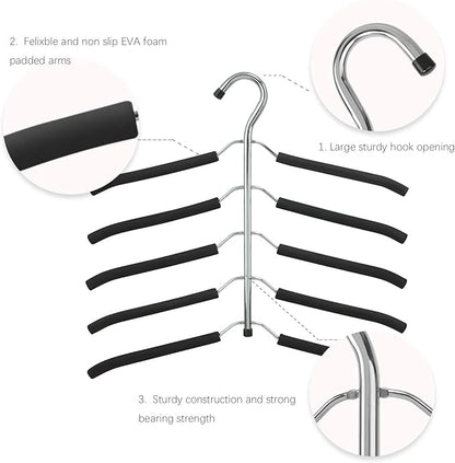 DOIOWN Blouse & Shirt Hangers - Non Slip Space Saving Stainless Steel Closet Organizer (2 Pack)