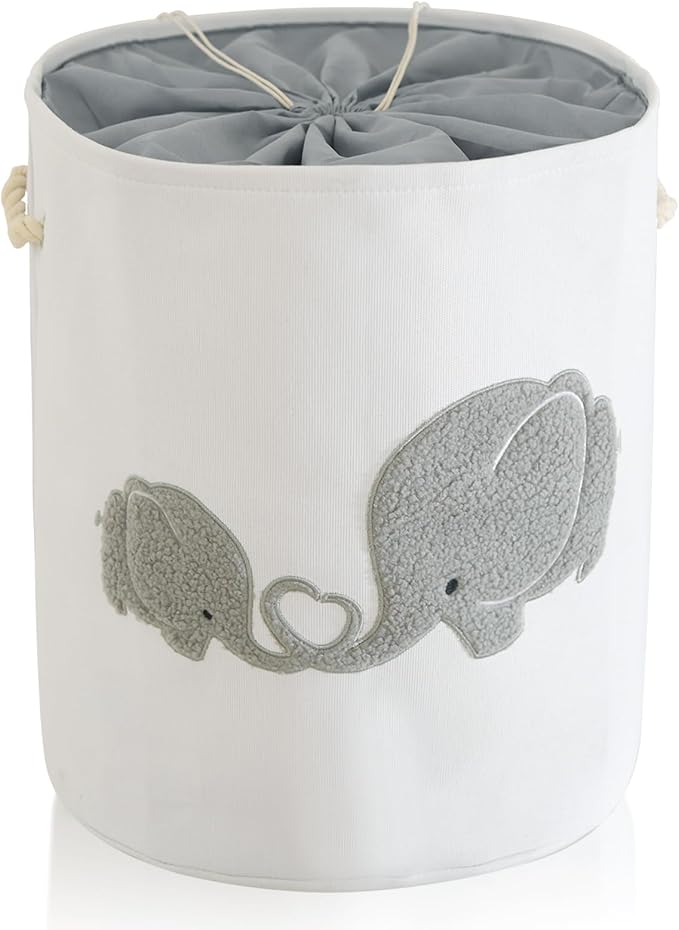 Baby Hamper Extra Large Nursery Hamper, 58L Kids Toys Basket Laundry Basket for Baby's Dirty Clothes Collapsible Storage Basket Canvas Clothes Hamper Toy Box Dorm Room Essentials for College