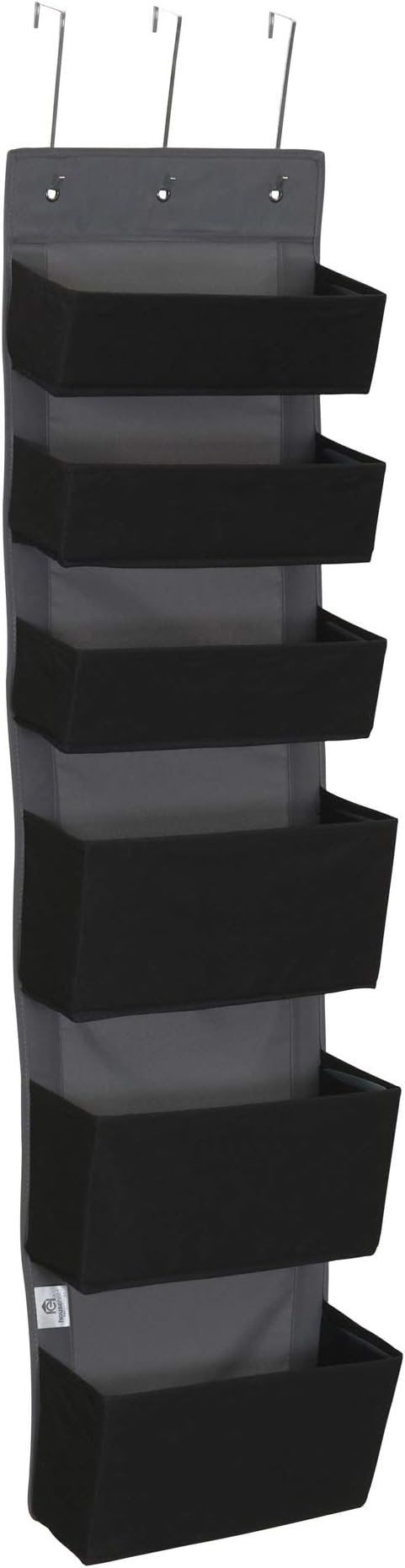 Household Essentials Black 6 Pouch Fabric Over The Door Organizer