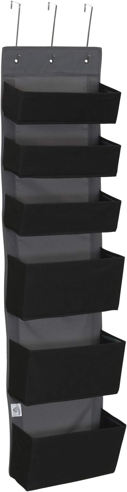 Household Essentials Black 6 Pouch Fabric Over The Door Organizer