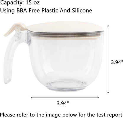 Salt and Pepper Spice Cellar, Clear Storage Container for Coffee, Sugar, Spices and Candies, With Sealing Press Cover and Built-inMagnetic Attraction Spoon,15 oz (White)