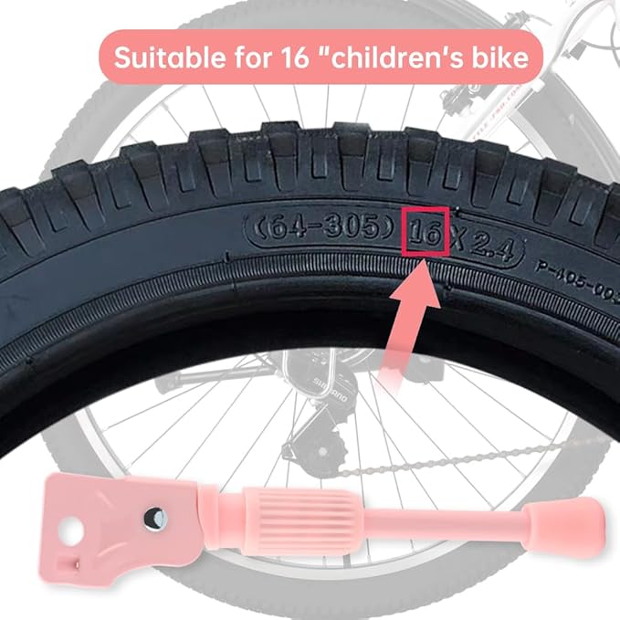 Bike Kickstand, Aluminum Alloy Bicycl-e Kickstand for 16 Inch Wheel Wheel Children's Bicycl-e,Single-Side Kick Stand Rear Mount Bikes Support Racks for Girls and Boys Bike(Pink)(Pink)